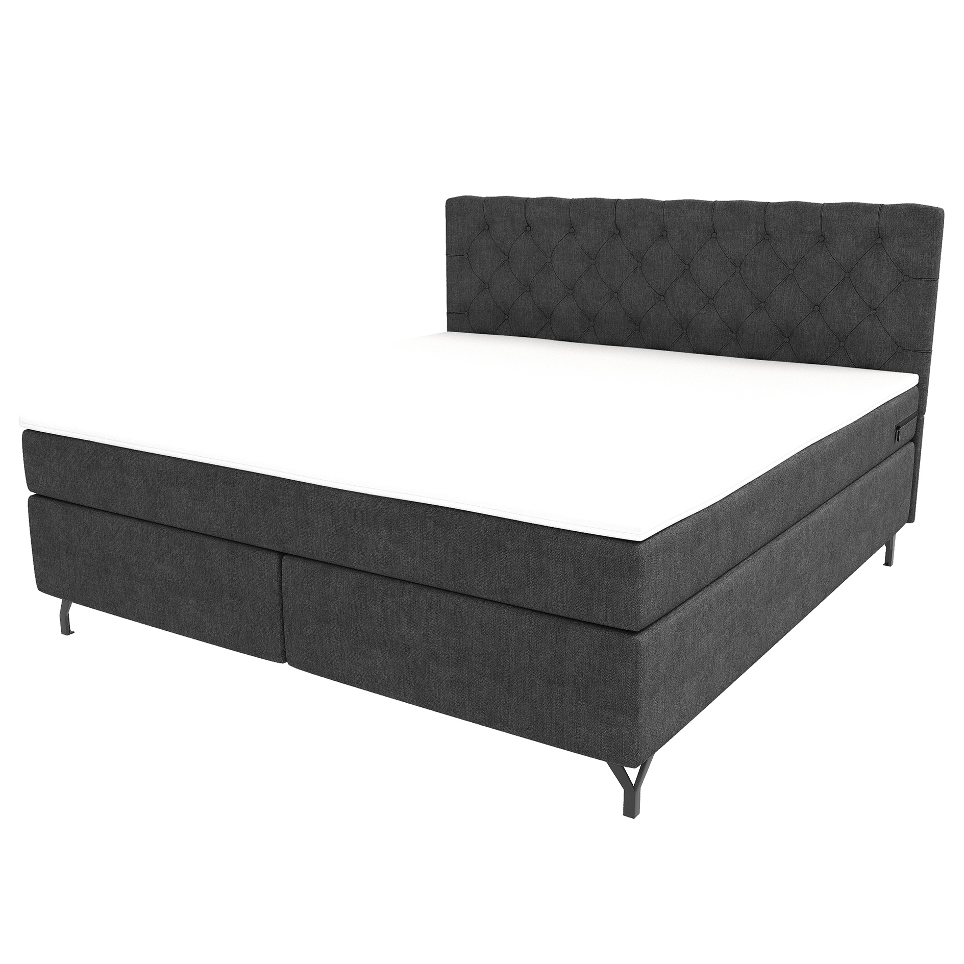 Boxspringbett - grau - inklusive Topper - 180x200 cm
