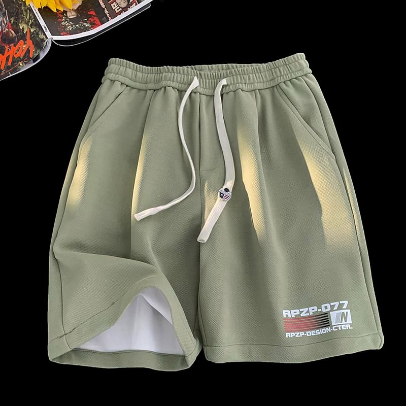 Kimeya - Zweetshorts met trekkoord in de taille, letters en nummers