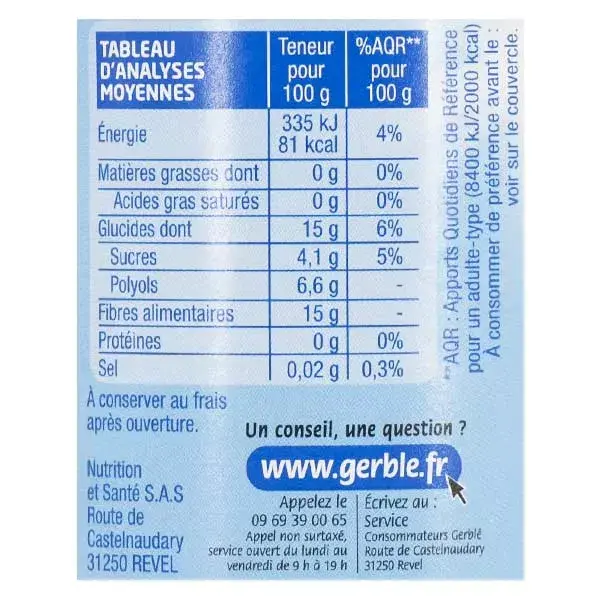 Geleia de mirtilo Gerblé sem adição de açúcar, 320g
