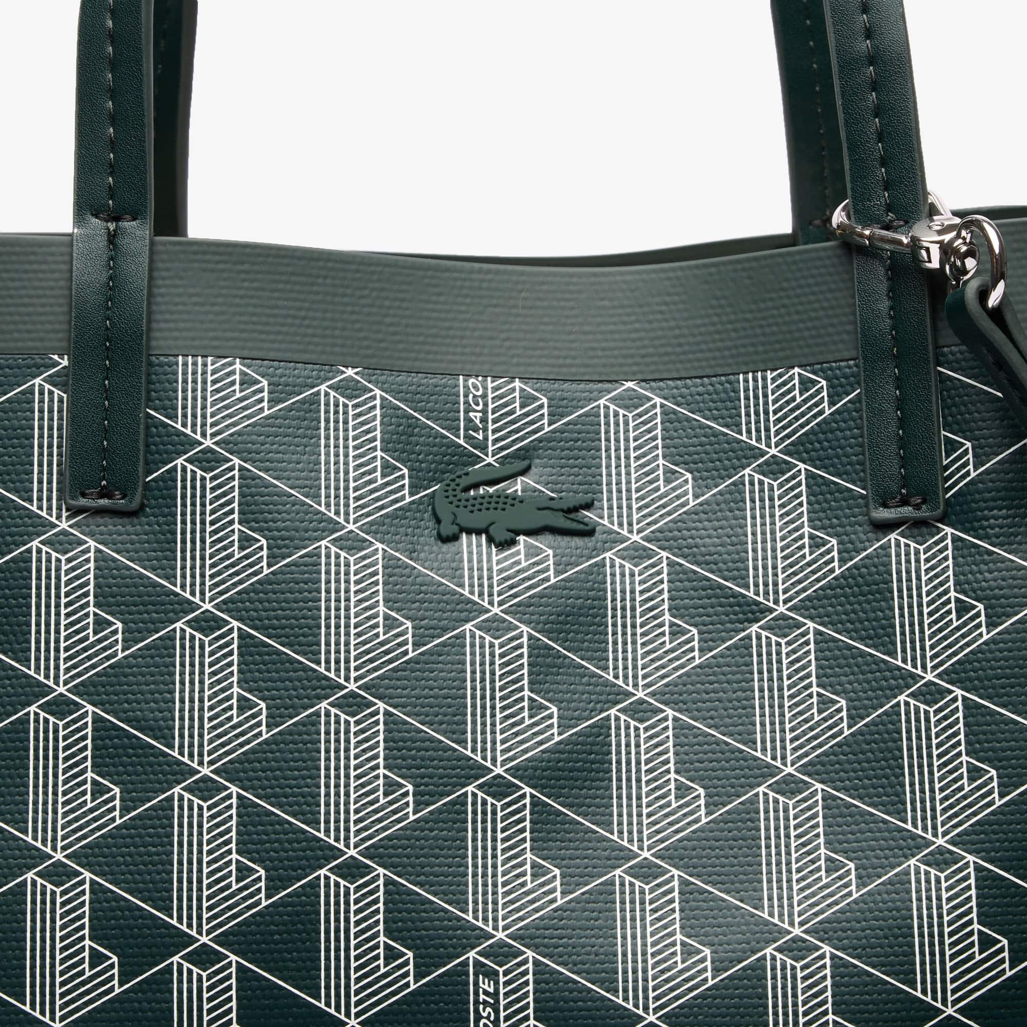Grand sac cabas Zely monogramme en toile enduite Sacs à main & Cabas - Vert - Lacoste - Femme