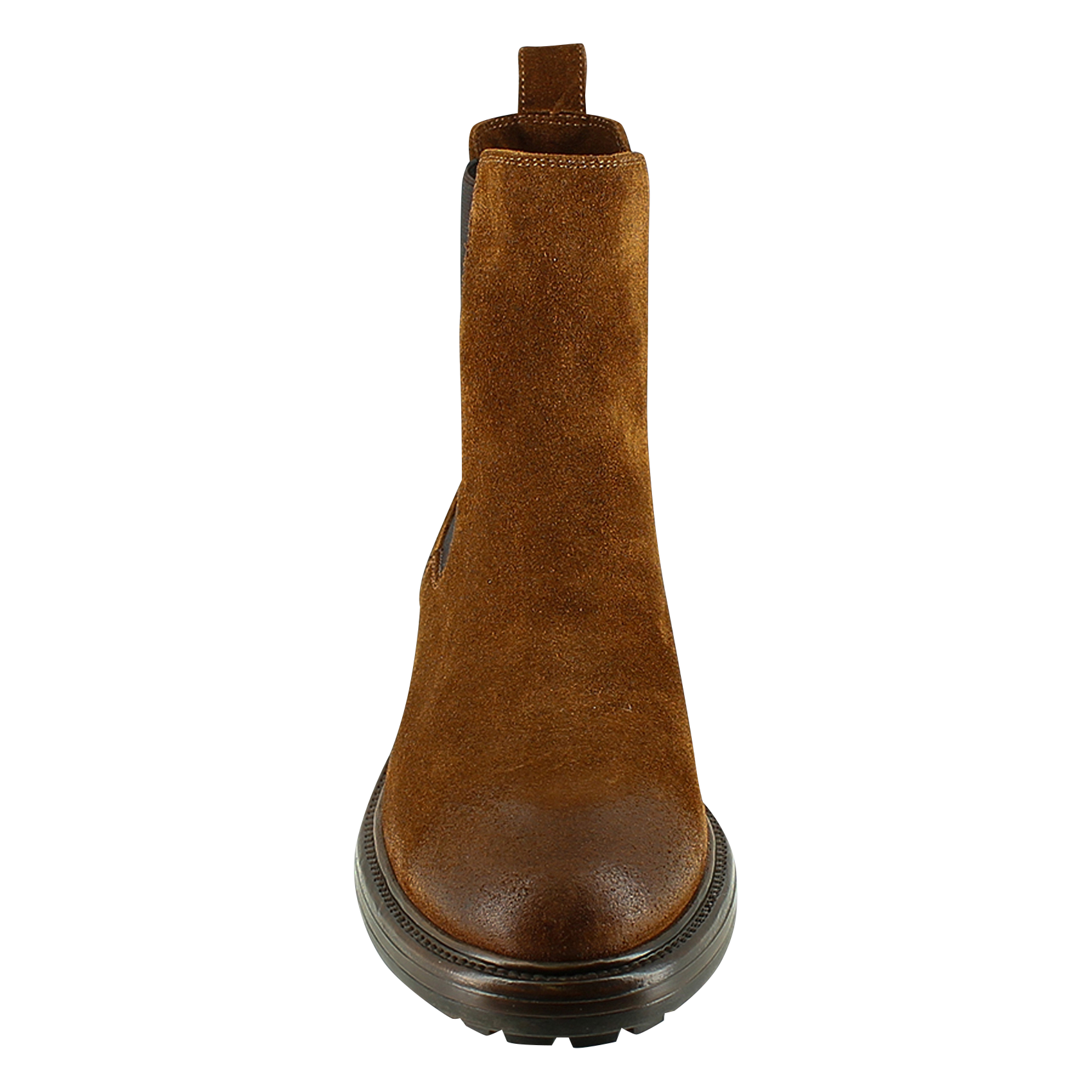 CELINA - Bottines crantées en cuir velours | Marron