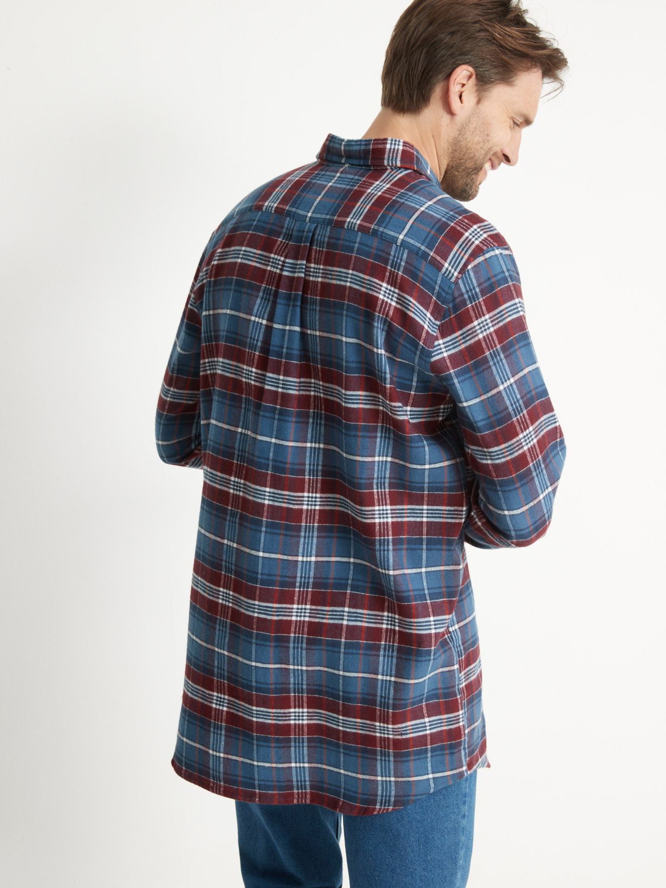 Chemise de travail extra longue flanelle