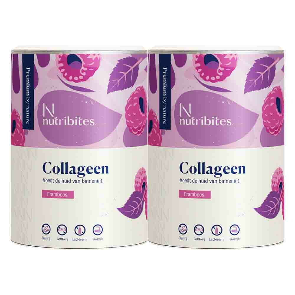 2x Nutribites Collageen Framboos Poeder360 gr