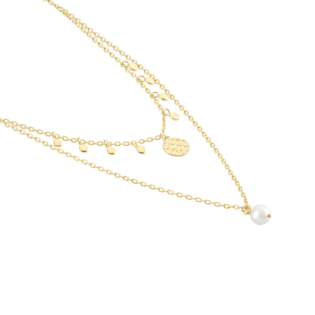 Collier Plaqué Or Jaune Aglaya Perle D'imitation