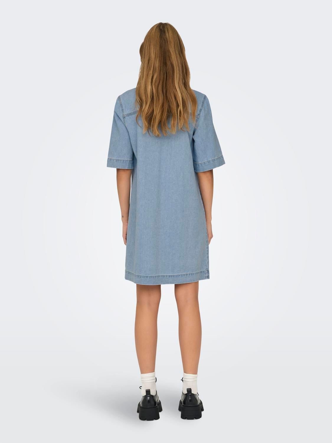 ONLBELLE Kurzes Kleid Light Blue Denim