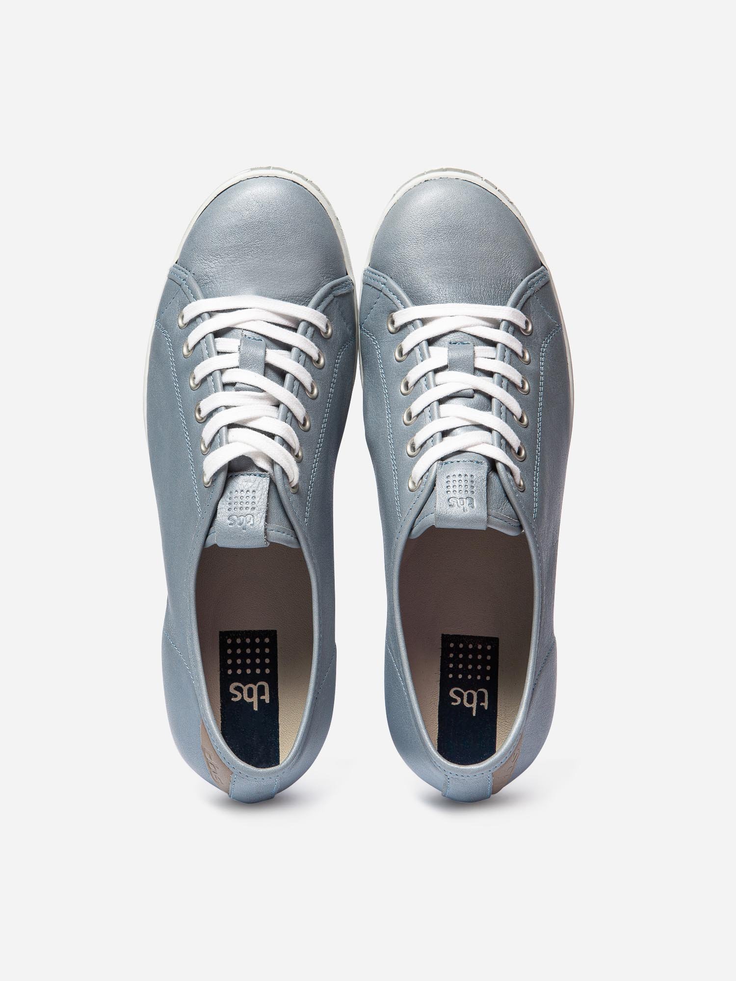 Baskets Femme Tout Cuir Souple Bleu