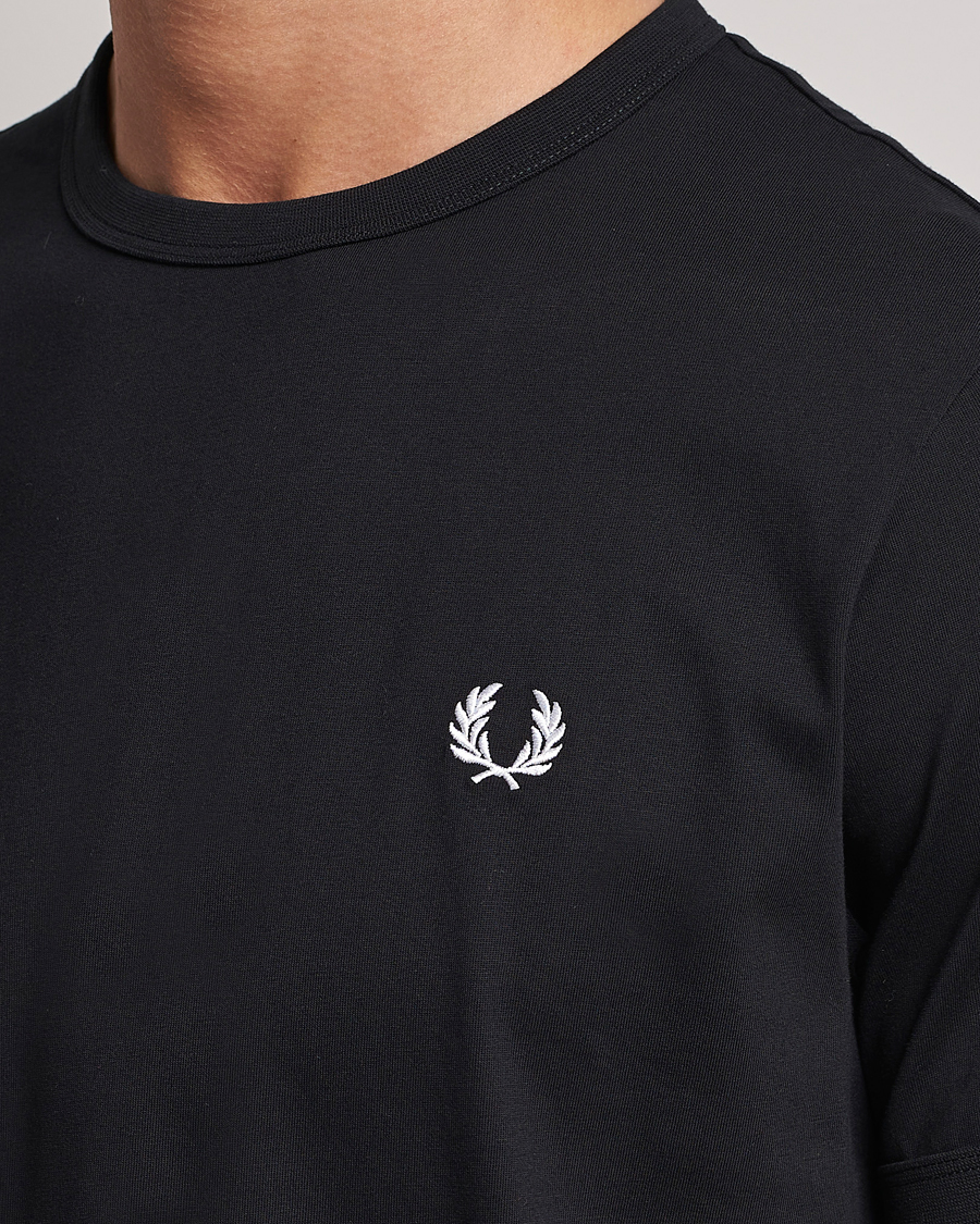Fred Perry Ringer Crew Neck Tee Black