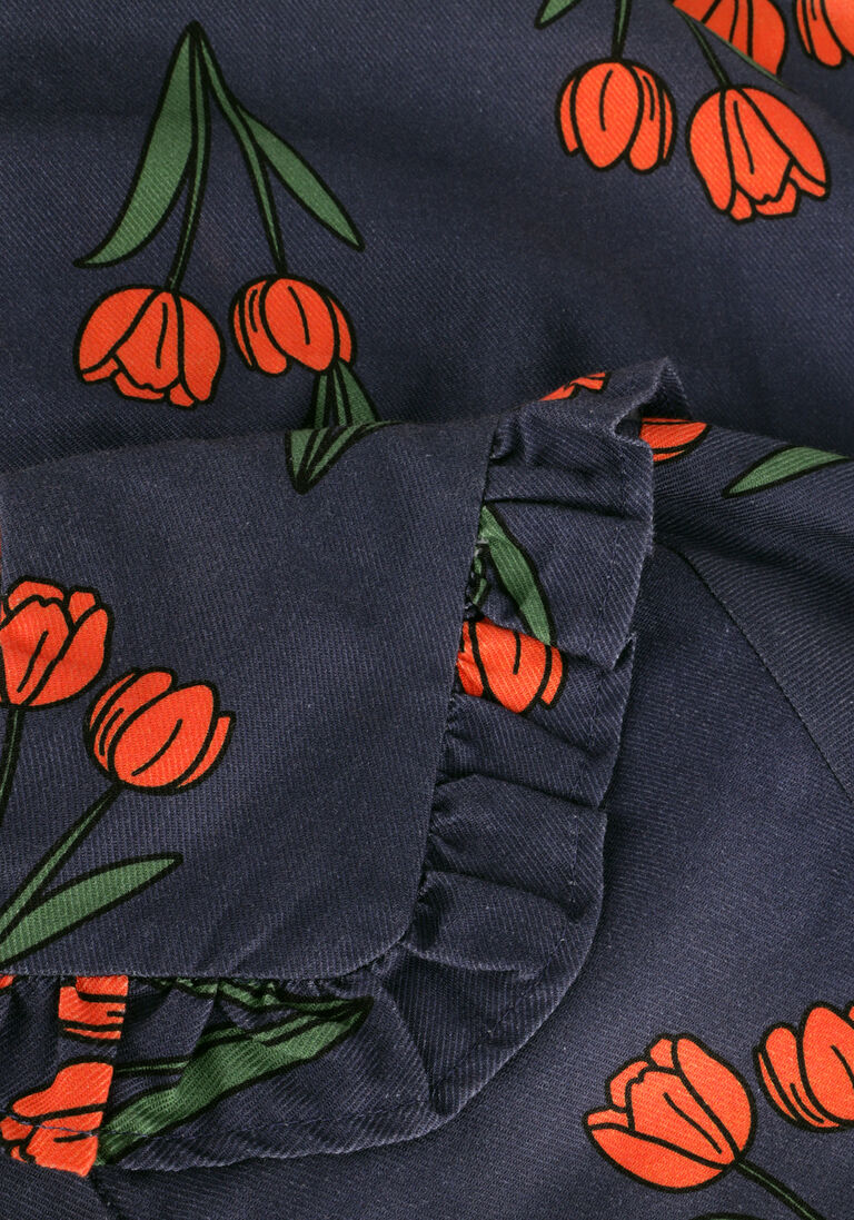CARLIJNQ blauwe carlijnq blouse tulips - blouse with big collar