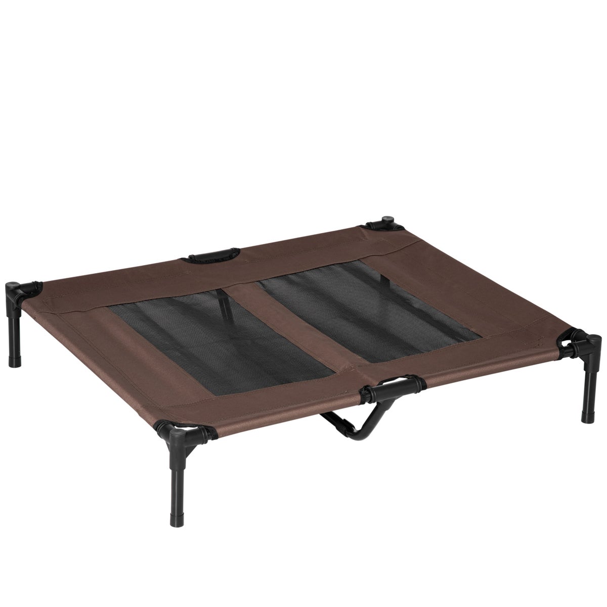PawHut hondenbed, 92L x 76B x 18H cm, metalen buis, 600D Oxford en Texteline stof, koffiebruin