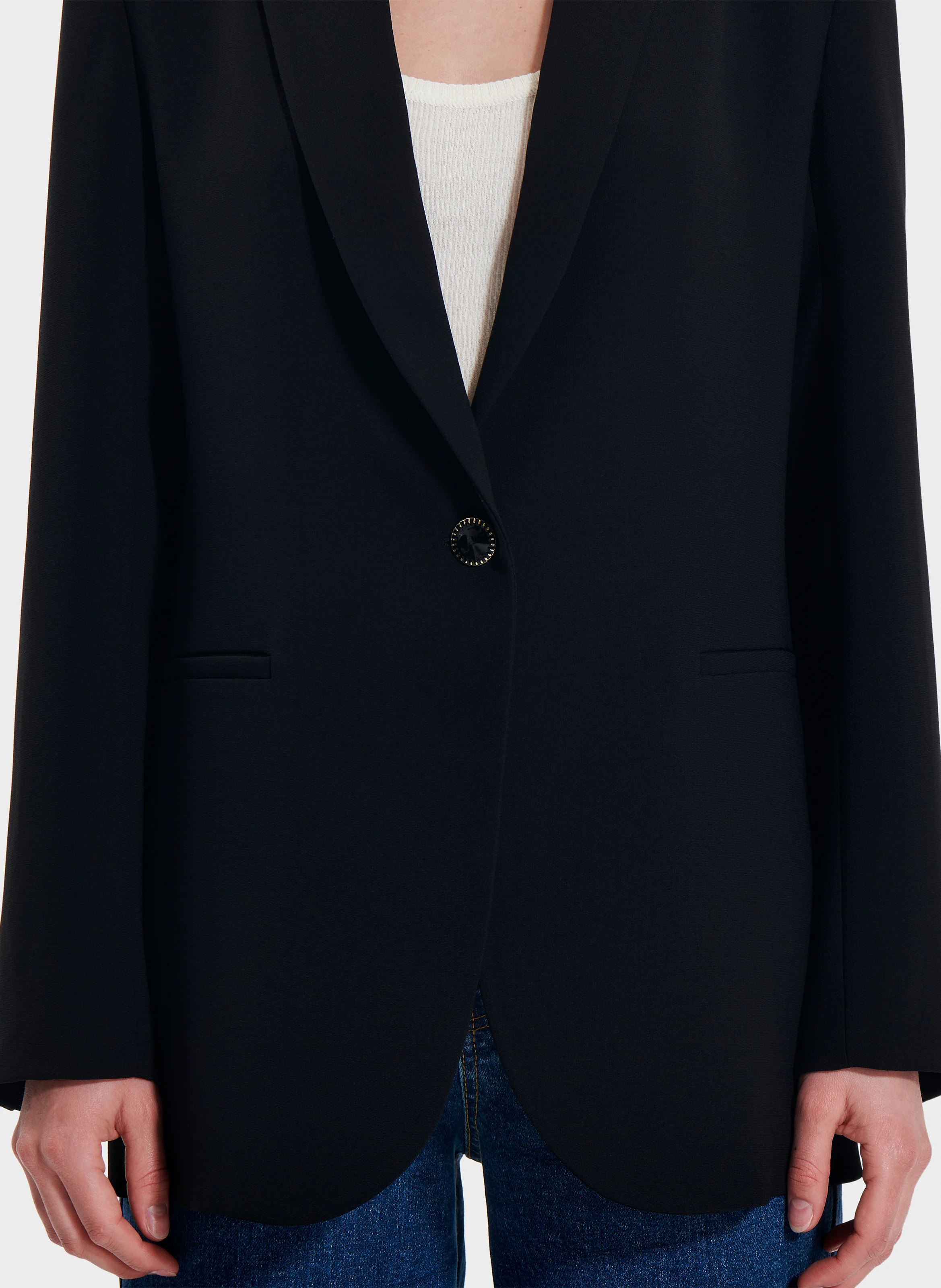 VICTORINA - Veste de tailleur boutonnée | Noir