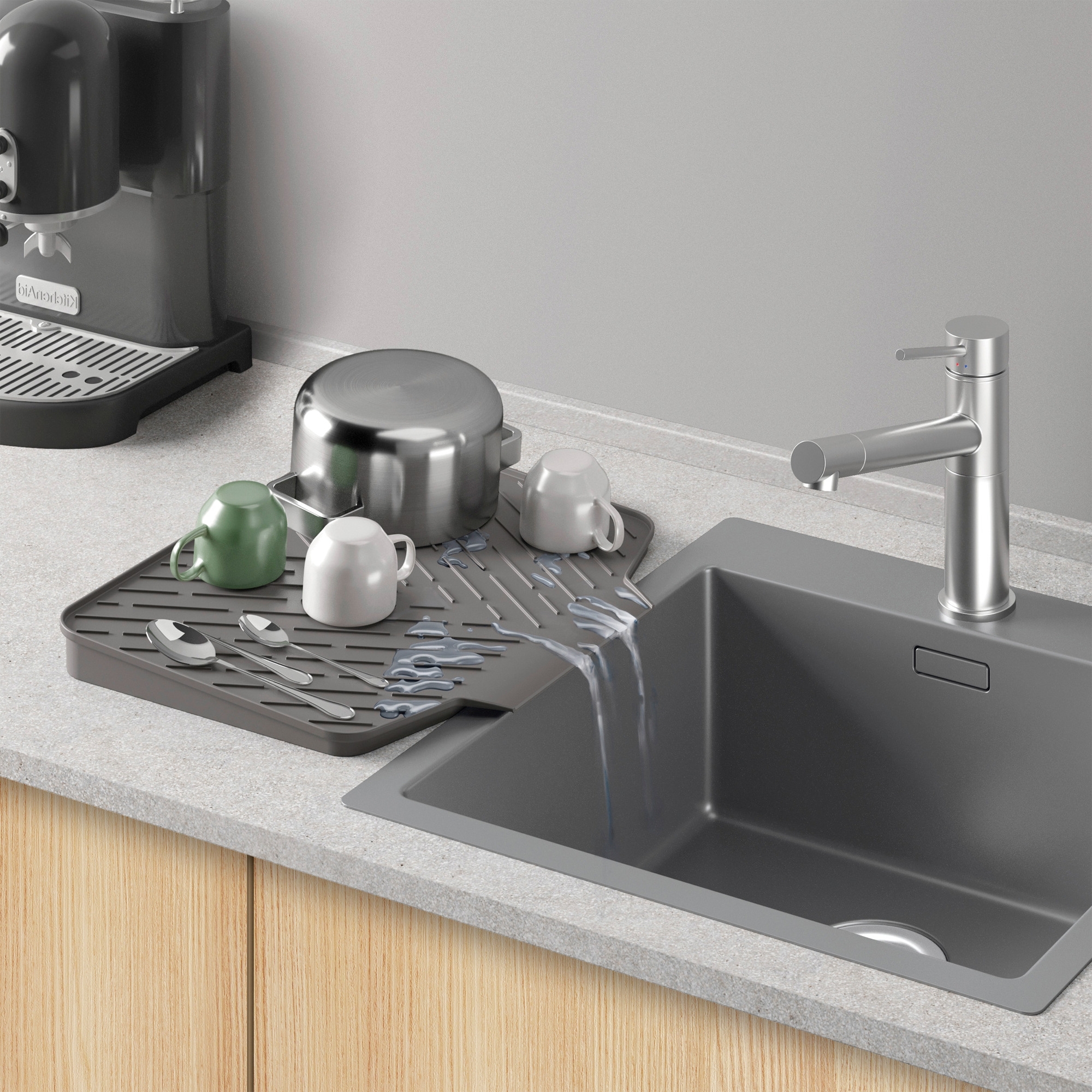Metaltex Gravity-Duo Abtropfmatte beidseitig Verwendbar 40 x 33 cm