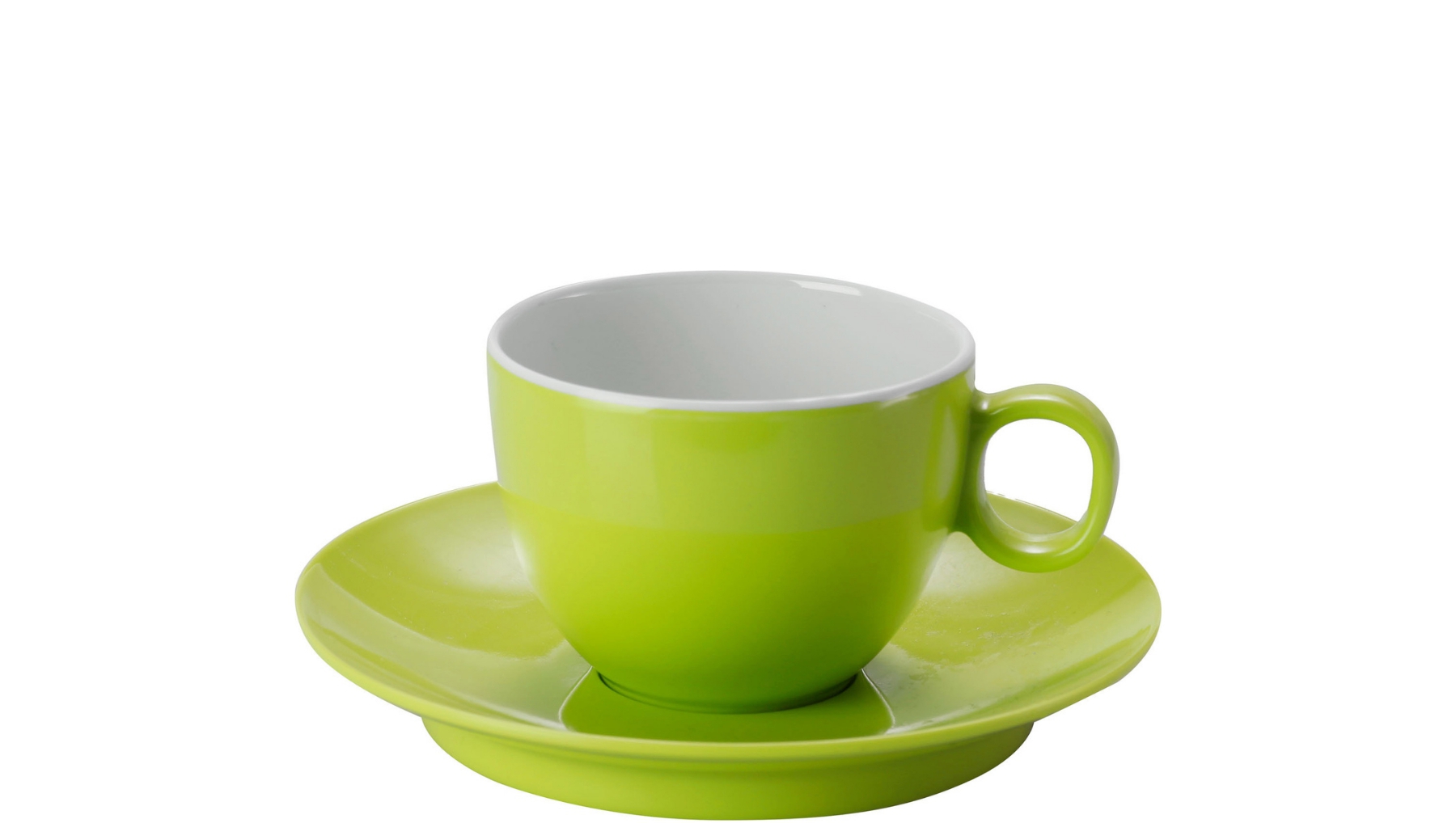 Brunner Espressotasse mit Untertasse 10 cl grün, weiß