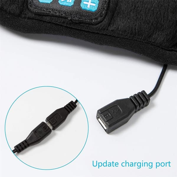 INF Sovemaske med hodetelefoner Bluetooth 5.0 Sort