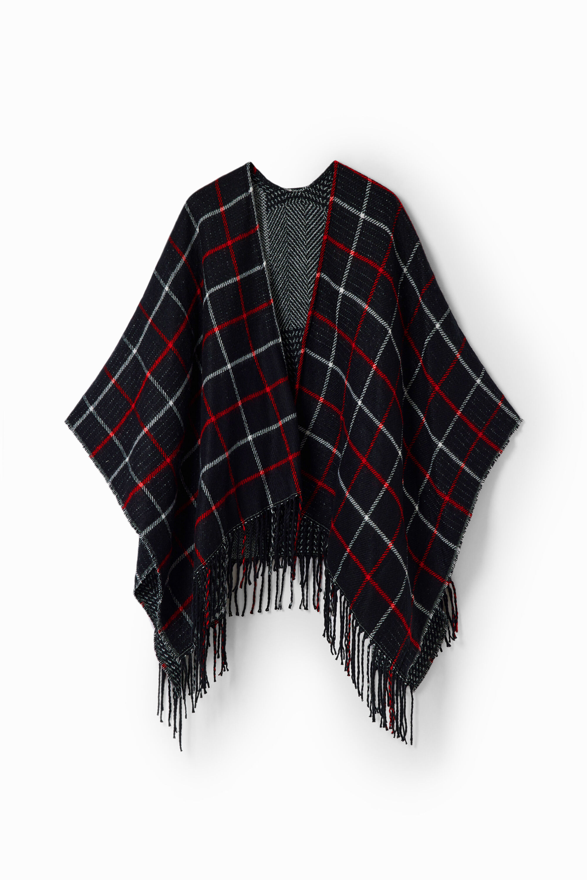 Poncho xadrez reversível