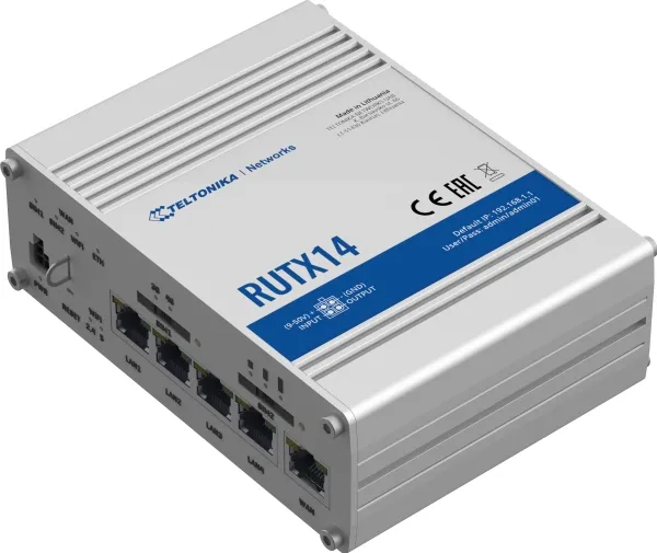 Teltonika RUTX14 - Trådløs router - WWAN 5-port switch - 1GbE - Wi-Fi 5 - Dual Band - 3G