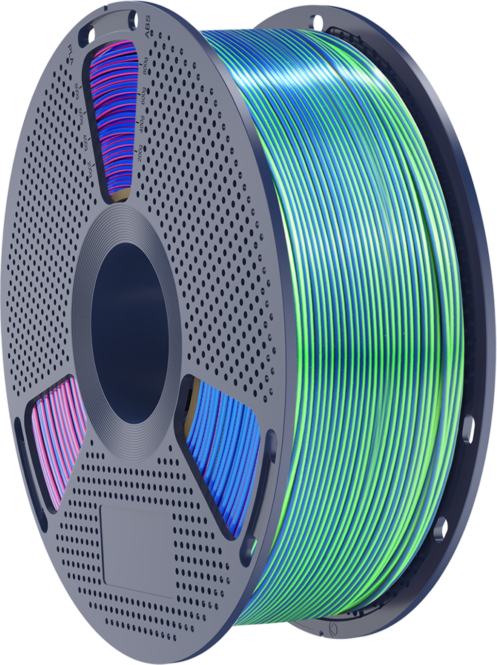 SUNLU  Silk PLA+ Tri-Color Blue Green Purple, 1,75 mm / 1000 g    Dreifärbiges PLA Material mit glänzendem Finish