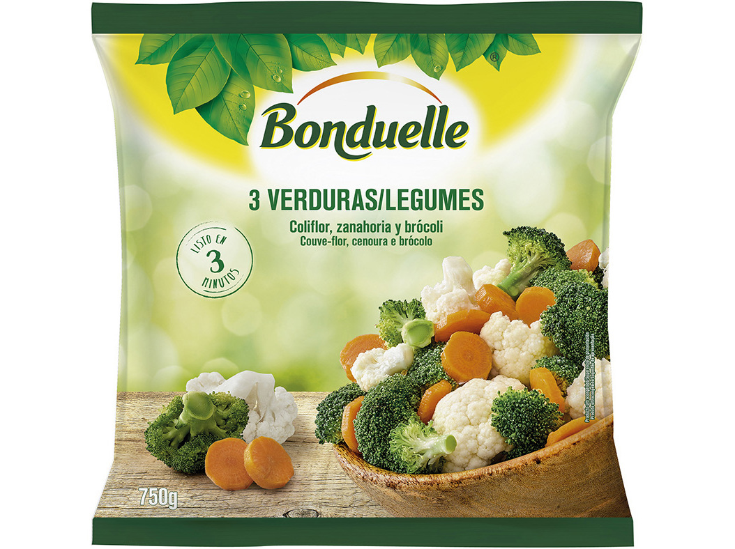 LEGUMES BONDUELLE A VAPOR COUVE FLORCENOURA E BRÓCOLOS 750G