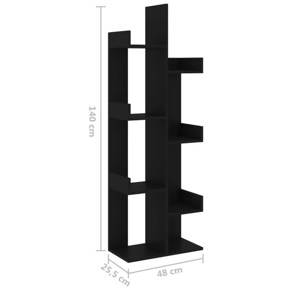 vidaXL - Boekenkast - Zwart - Bewerkt hout