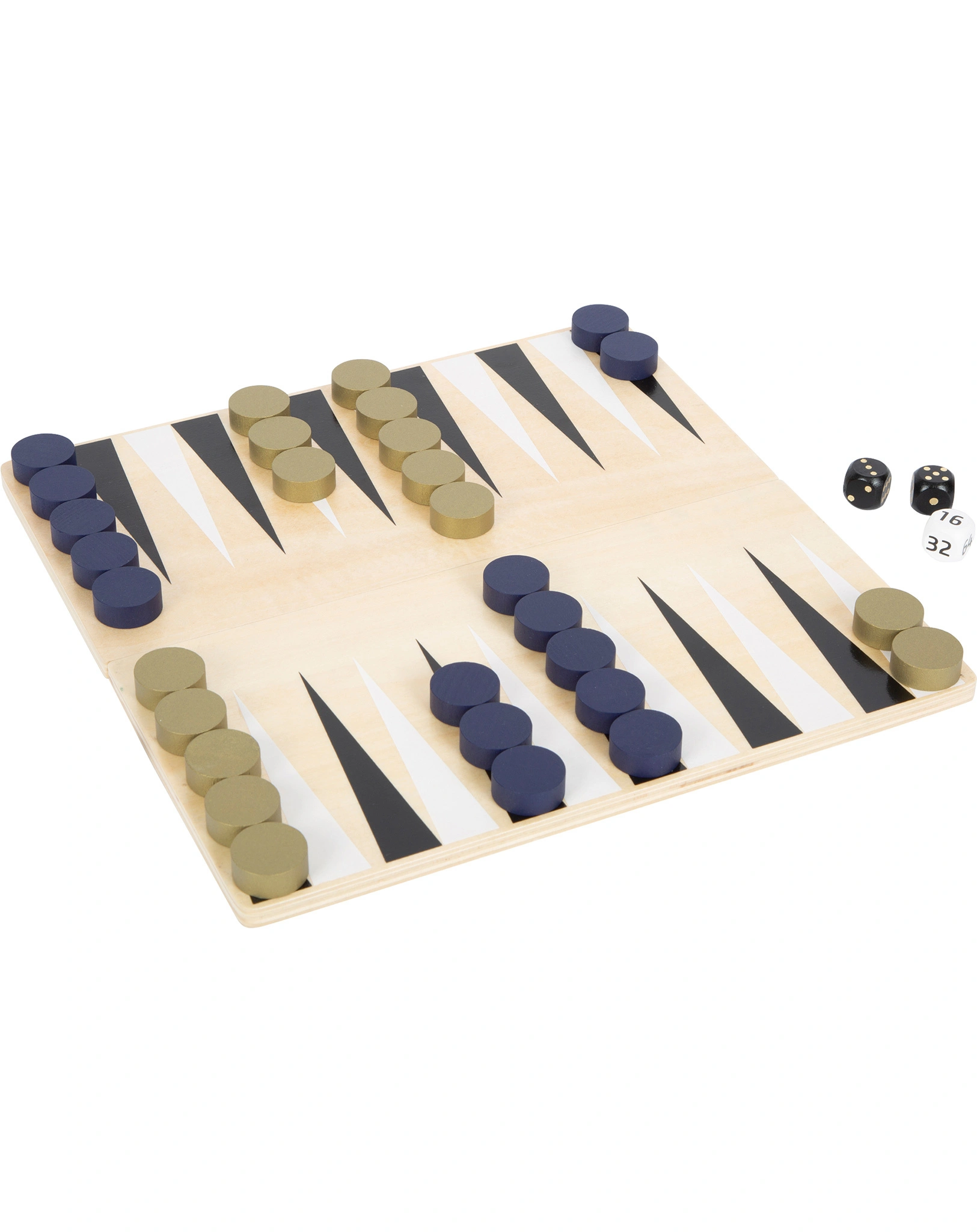 Brettspiel SCHACH & BACKGAMMON - GOLD EDITION aus Holz