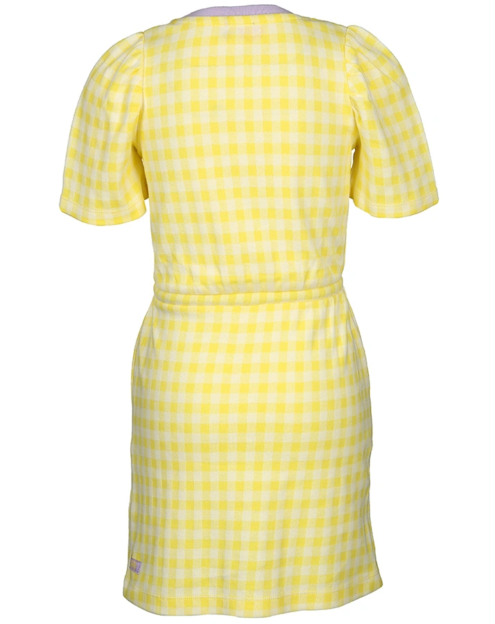 Jersey-Kurzarmkleid TEGEL kariert in gelb