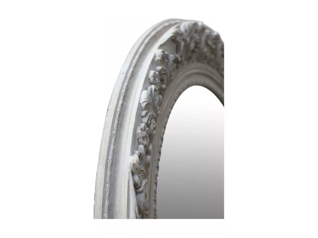 Miroir rond en bois d120 Bois Blanc - Chic Interior's