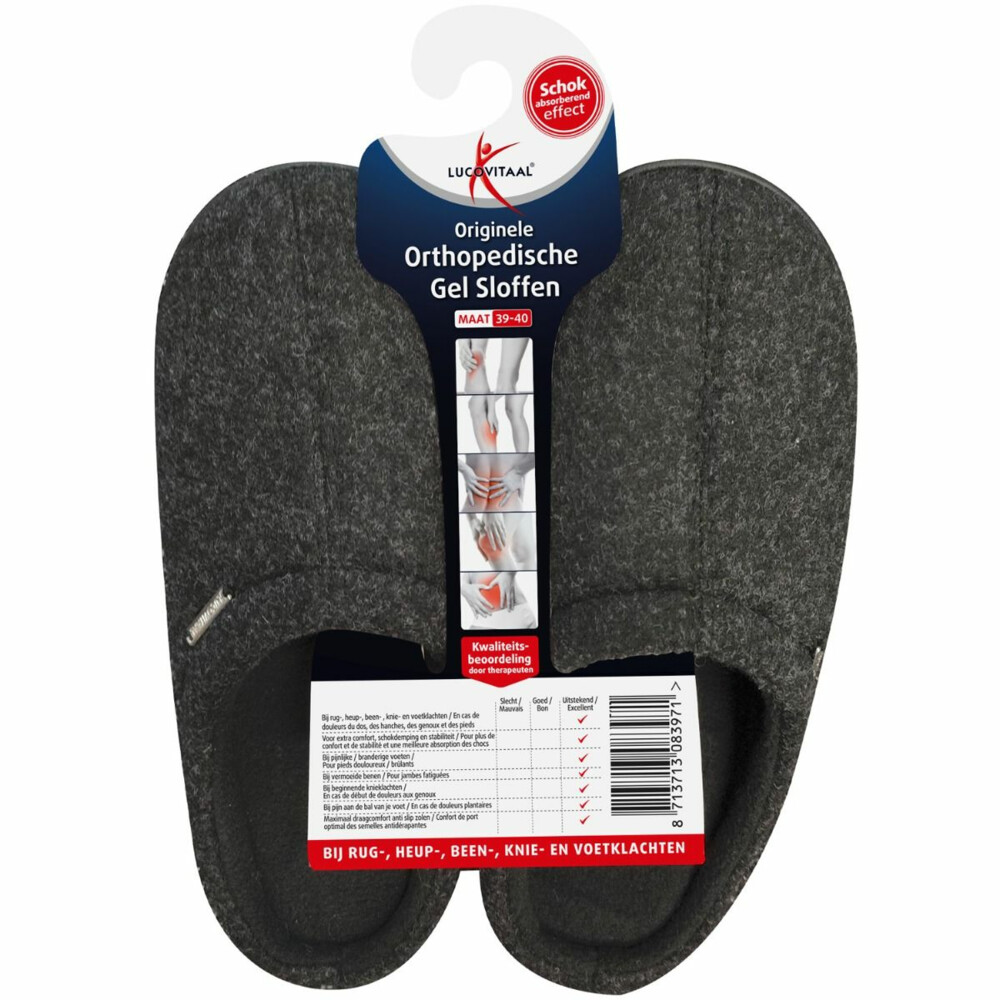 Lucovitaal Orthopedische Gel Sloffen Zwart 39-401 paar