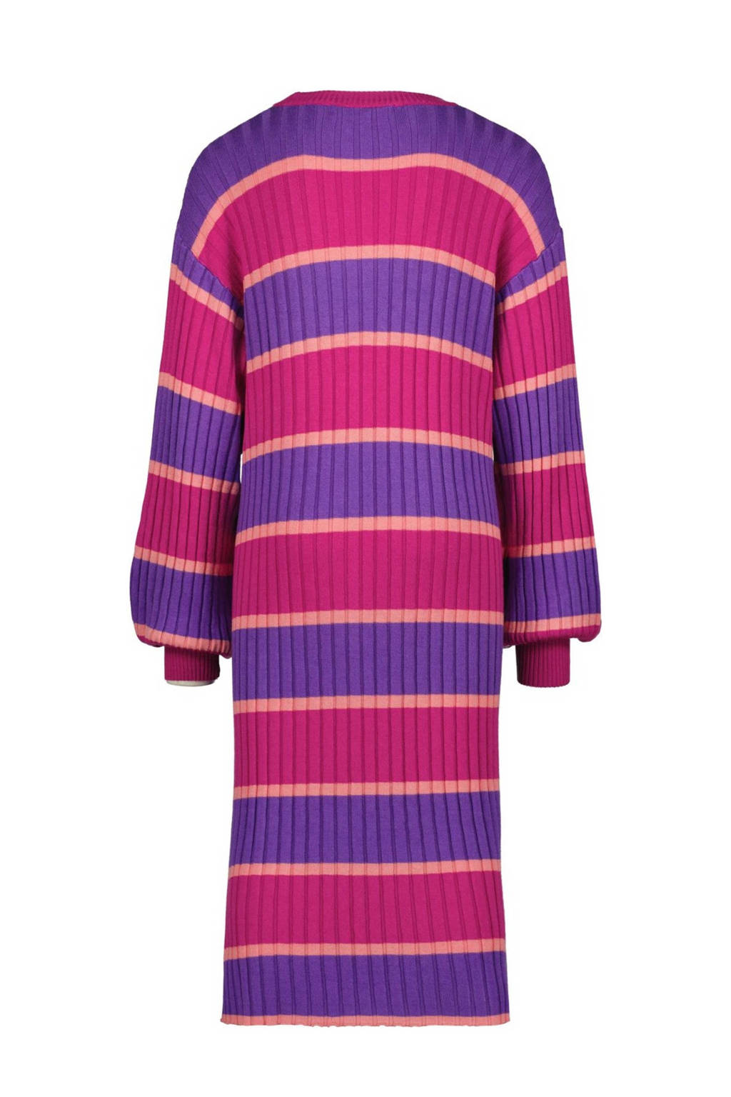 Vingino gestreepte jurk Pien fuchsia/paars/roze