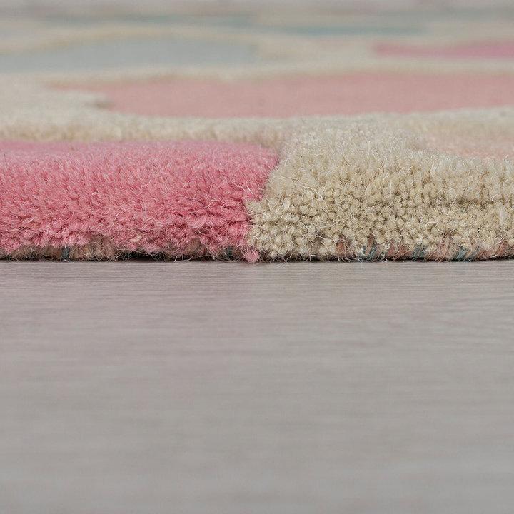 Rond modern vloerkleed - Illo Rosella Roze/Blauw