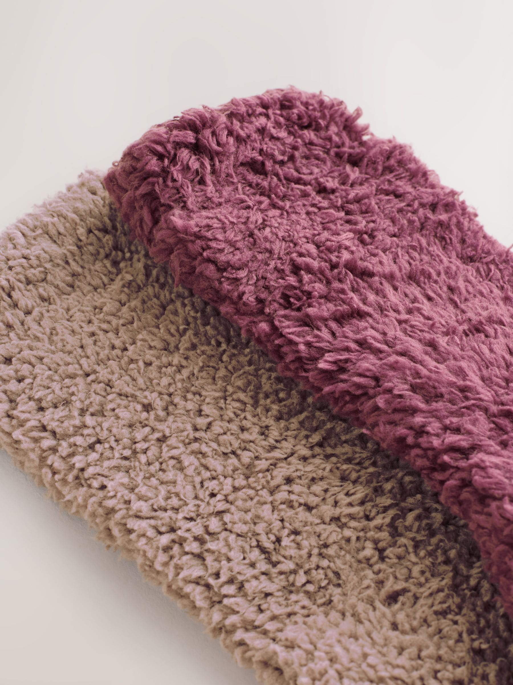 Purple/Mauve - Teddy Borg Cosy Socks 2 Pack