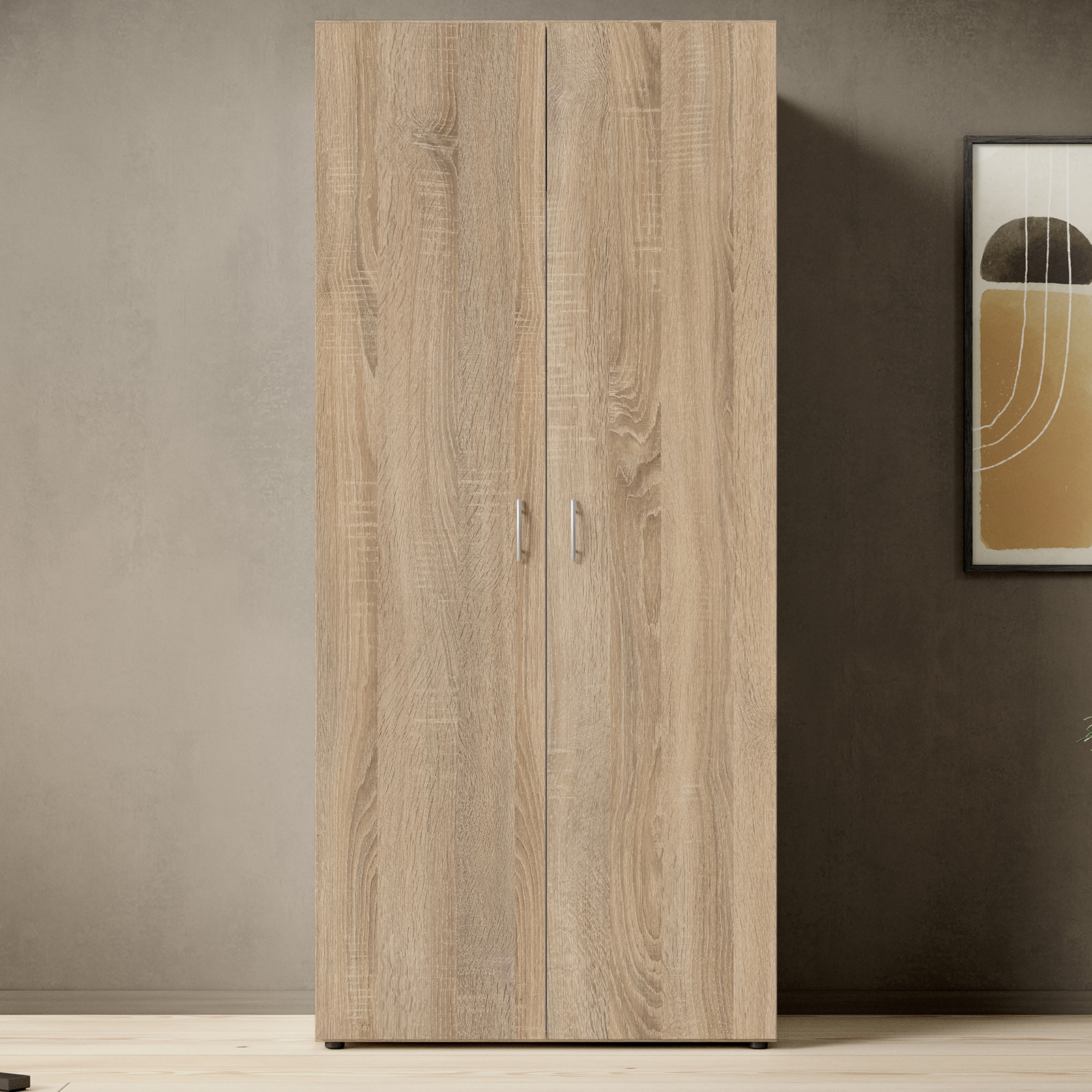 Drehtürenschrank - Sonoma Eiche - 2 Türen - 81 cm breit