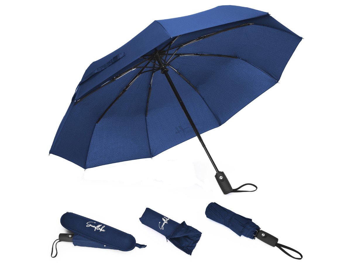 Sunflake opvouwbare stormparaplu - Blue