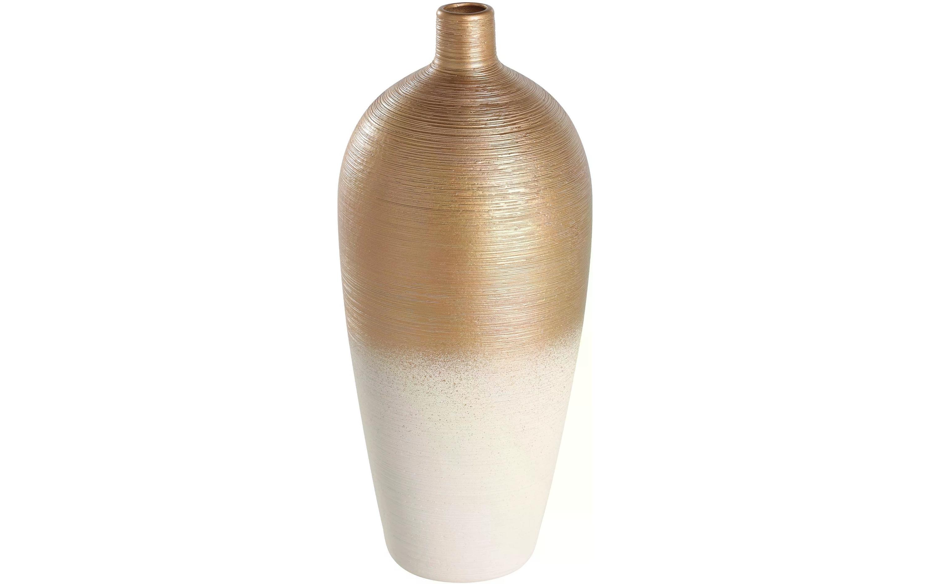 Vase Saryksu 35.5 cm, Gold/WeissBlumenvase