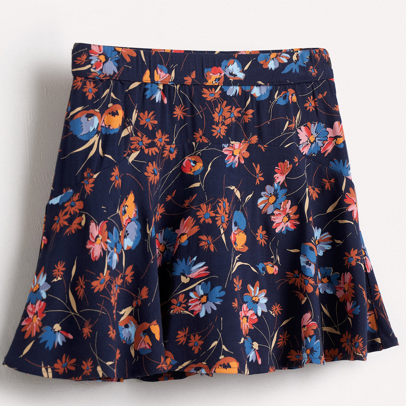 Bellerose Jupe courte trapèze Pasha à fleurs noir/multicolore