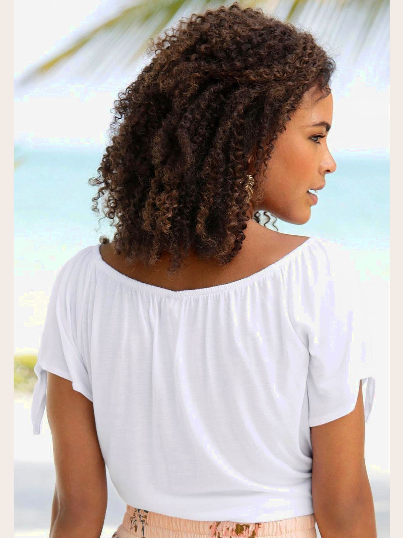 T-shirt encolure arrondie élastiquée