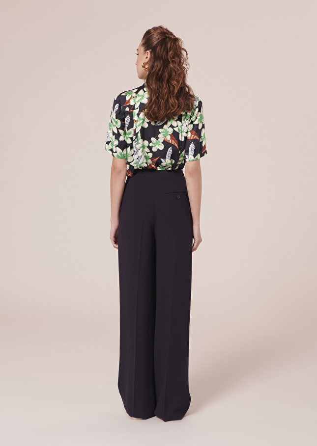 Pantalon Parigibleu nuit en crêpe