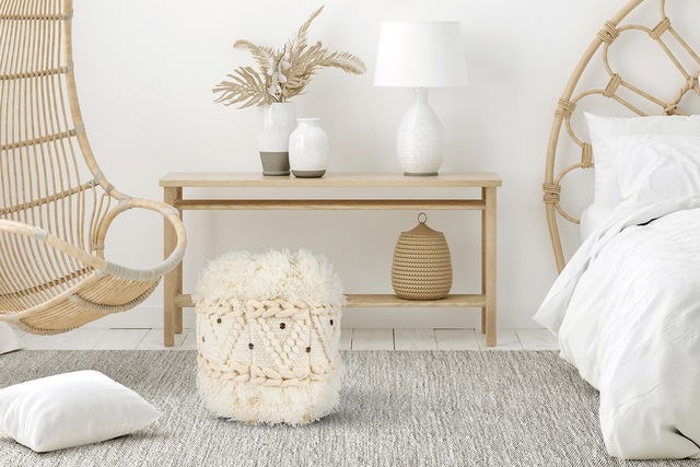 Kayoom Pouf »Bohist 525 35cm x 35cm,   Strukturen mit Fransen und Quasten« 1 Stk. tlg. handgefertigt, Unikat, sehr gut kombinierbar, vielfältig im Einsatz