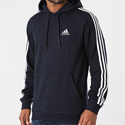 Sweat Capuche A Bandes GK9081 Bleu Marine