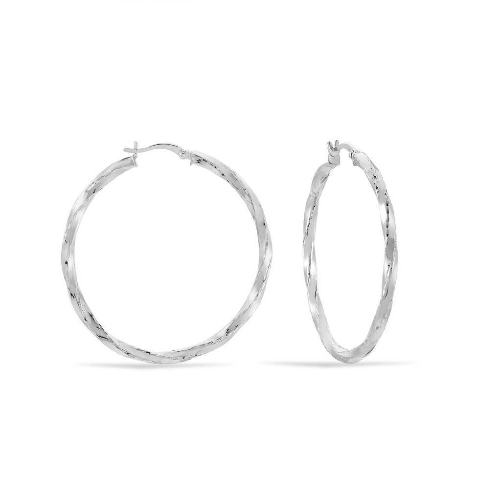 Créoles Argent Blanc Diane