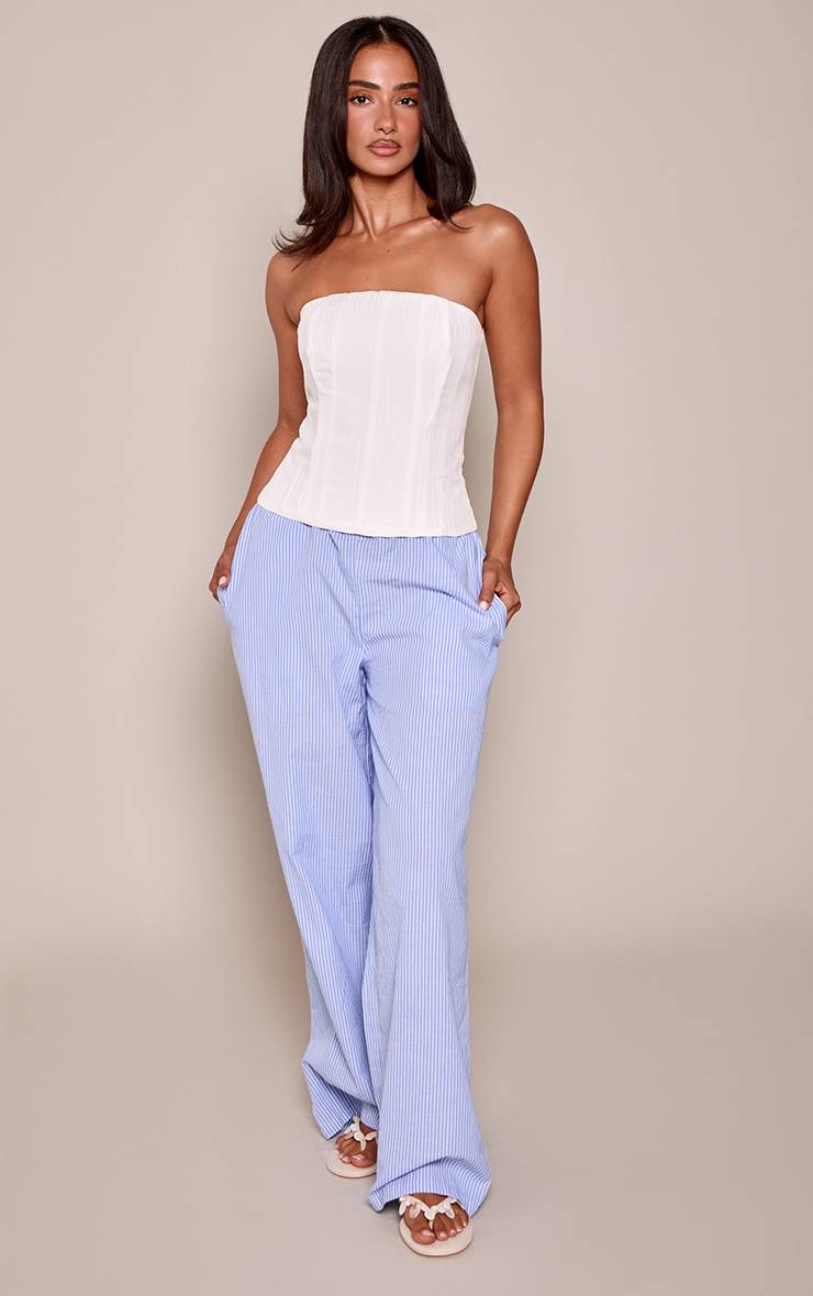 Crème Haut Bandeau Tissé Blanc Avec Détails De Coutures Petite Taille