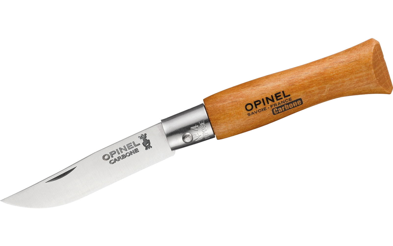 Opinel N°04 Carbone Taschenmesser Karbonstahl Klingenlänge 5 cm