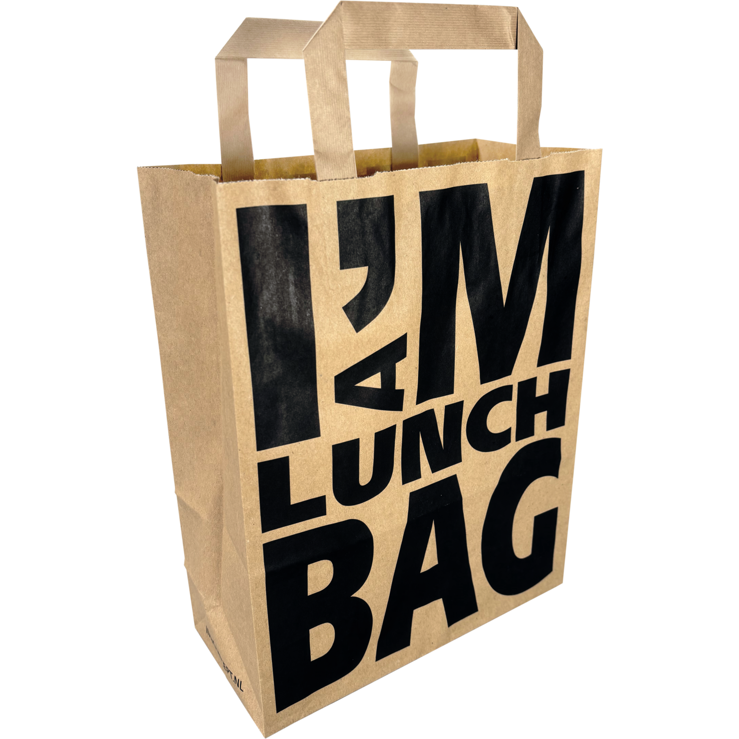 Tas, I'M a LUNCH bag, Papier, platte handgreep, 22x 10x28cm, draagtas, bruin