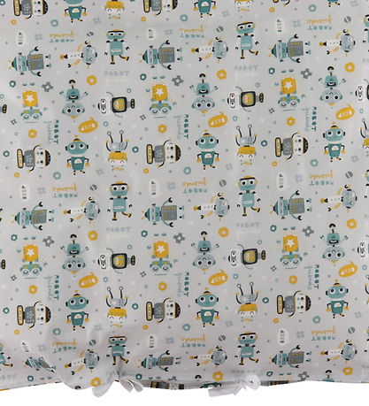 N?rgaard Madsens Senget?j - Baby - Grå m. Robotter