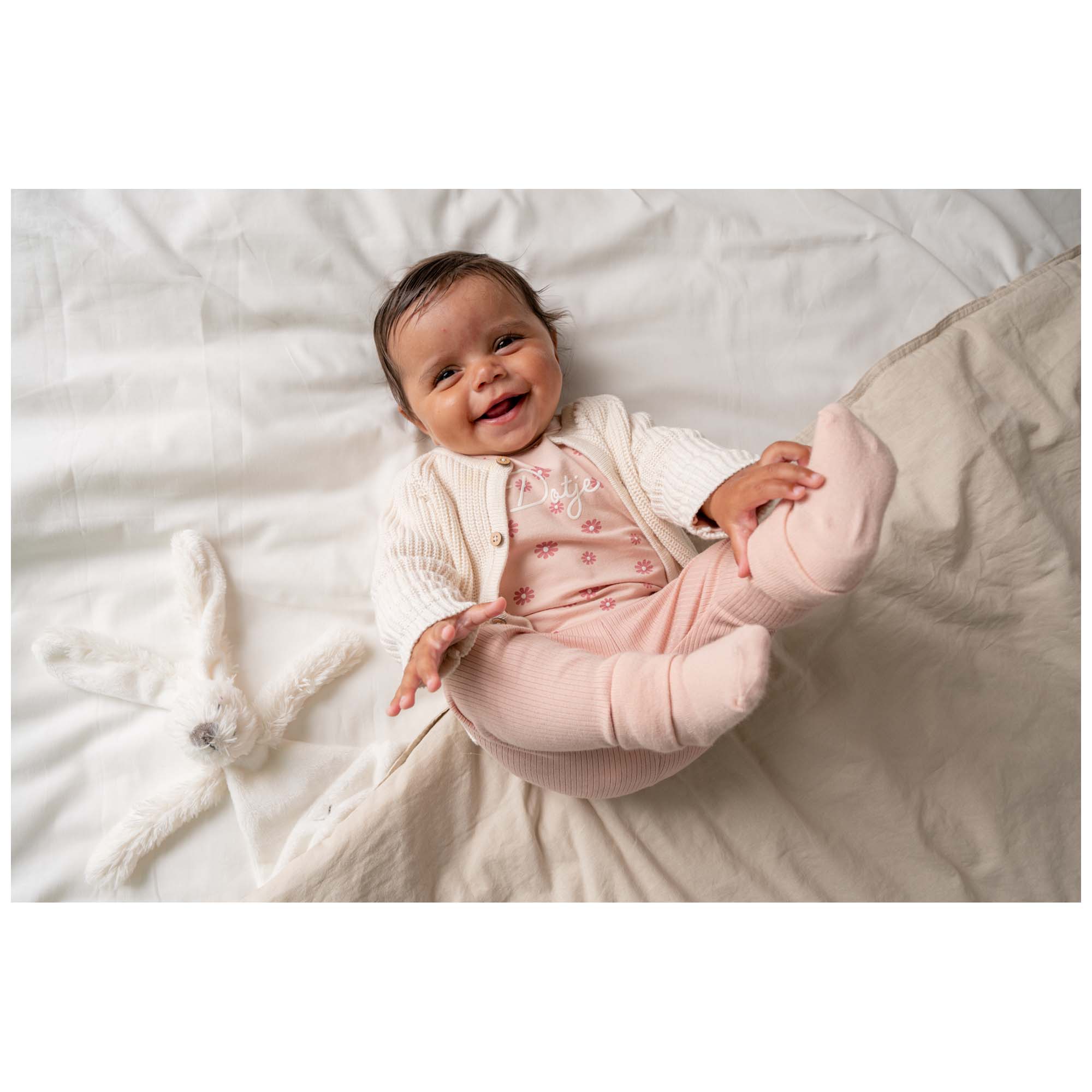Prénatal newborn vest lange mouwen effen beige
