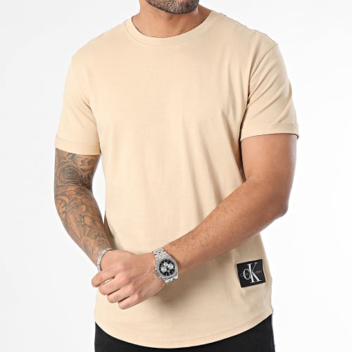 Tee Shirt Oversize Badge Round 3482 Beige