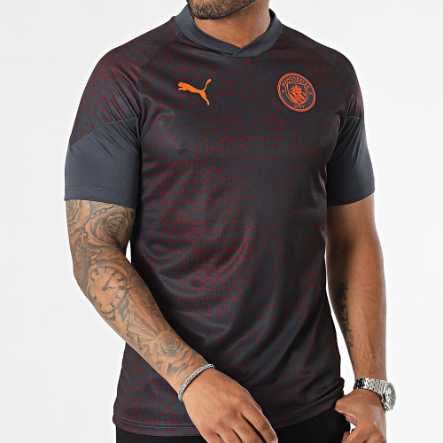Maillot De Foot Slim Manchester City Training Gris Anthracite Bordeaux