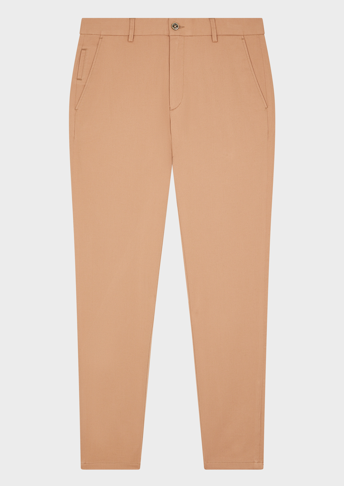 Chino slack skinny 7/8 en coton stretch uni vieux rose