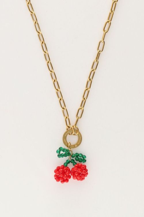Ketting met rode kralen cherry