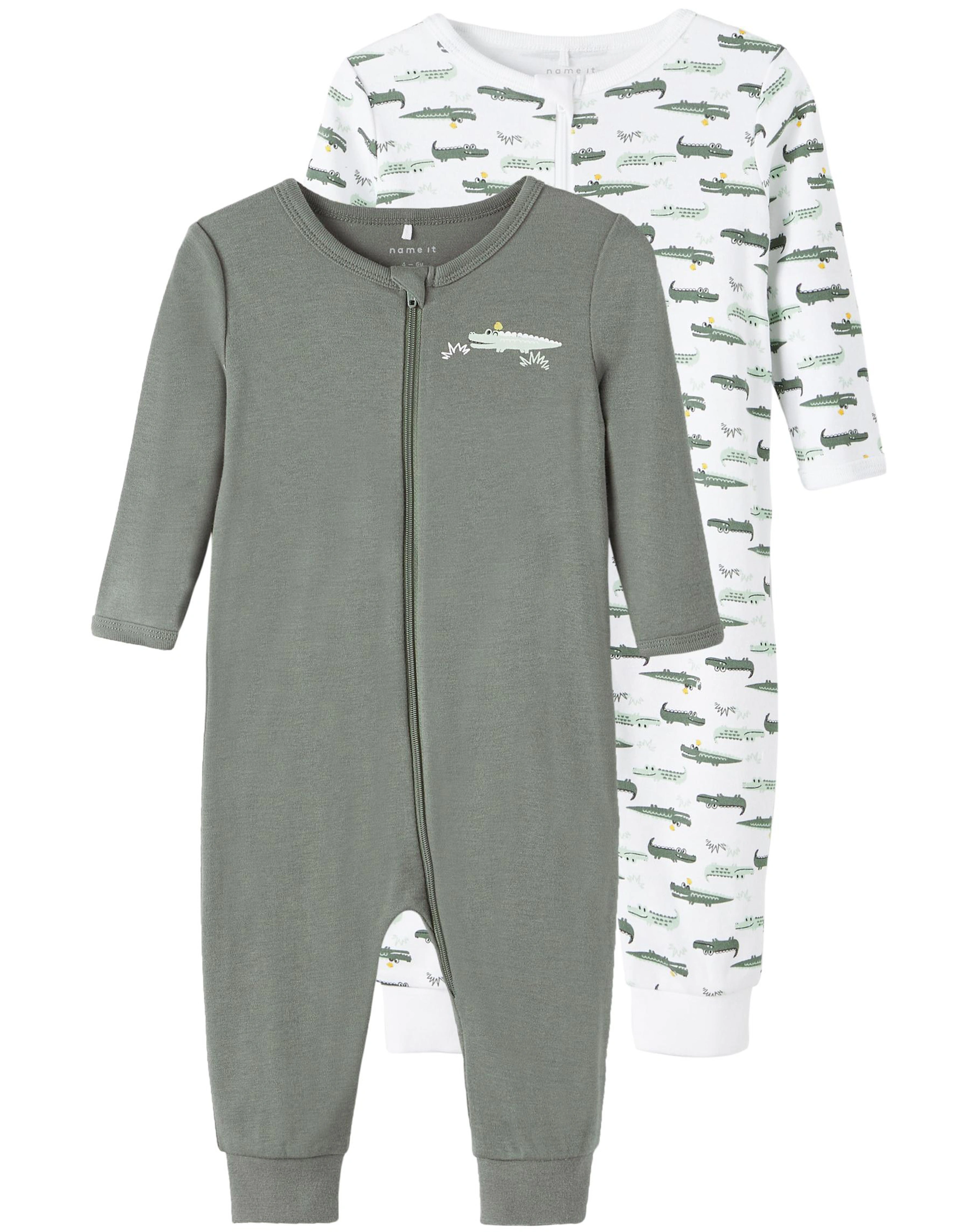 Schlafstrampler NBMNIGHTSUIT - CROCO 2er Pack in agave green