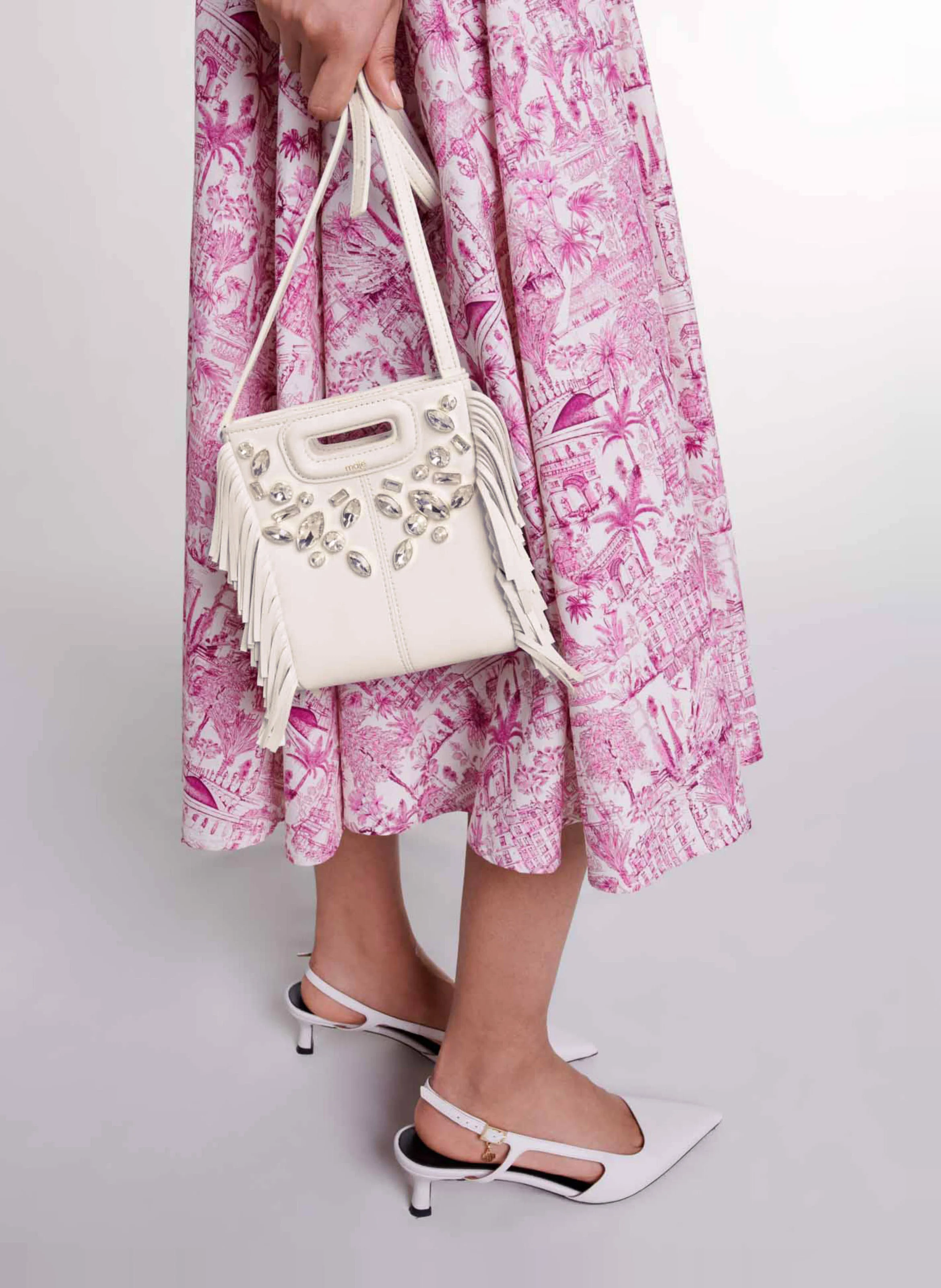 M MINI - Sac bandoulière en cuir | Blanc