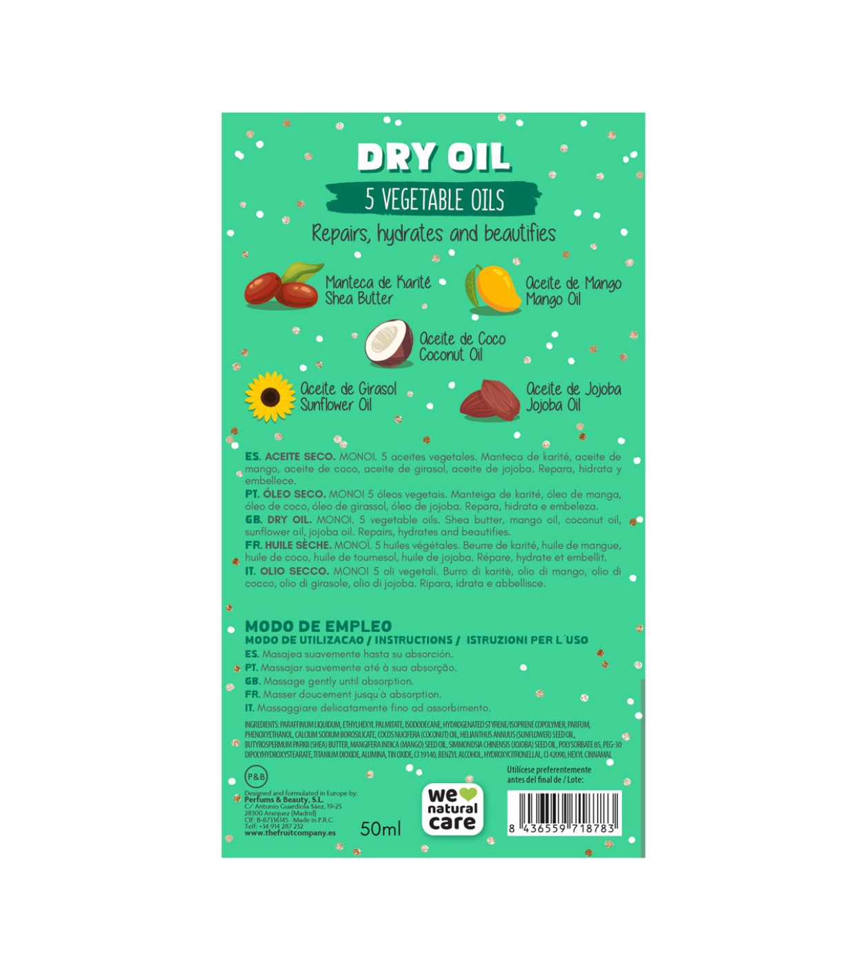 The Fruit Company - Óleo seco com glitter - Monoi